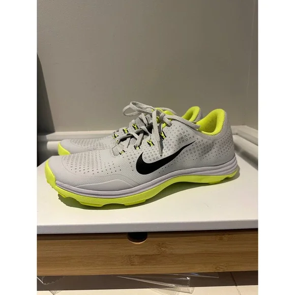 Nike Lunar Vapor Storm‎ Golf Shoes Men 11.5 Grey Neon Yellow Cleats Spikeless